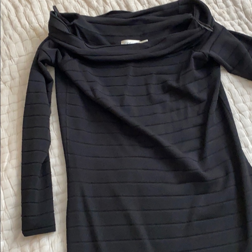 Eliza J black off the shoulder long sleeve dress